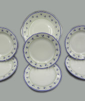 Набор для торта с тарелками 19 см, Мэри-Энн "Синие цветы", 0887, Leander