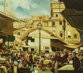 Картина без рамы "Итальянский городок", 50х70 см, Bertozzi Cornici