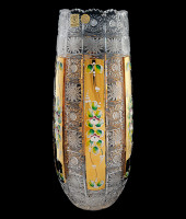 Ваза, хрусталь с лепкой, 35 см, Aurum Crystal