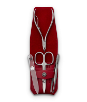 Набор маникюрный, 4 пред. в кожаном футляре, красный, "Manicure sets", Wuesthof