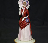 Статуэтка "Дама с зонтиком", бордовый, модель 1885 года, Elite & Fabris