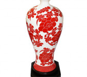 Ваза "Цветы", красная с белым, h 45 cm GS2-001/09-PS010-RED/1
