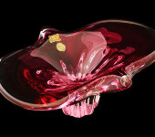 Салатник "Ruby" 32 см, гутинское стекло, Egermann