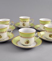 Набор чайных пар Мэри-Энн "Свидание - салатовый" 6 шт, 231C, Leander