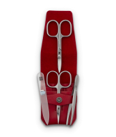 Набор маникюрный, 4 пред. в кожаном футляре, красный, "Manicure sets", Wuesthof