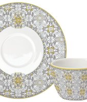 Чашка с блюдцем "Майолика" (серая), Easy Life (R2S)