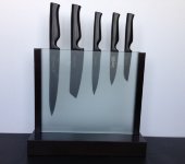 Набор ножей на прозрачной подставке 6 пр., серия 109000 Virtu Black, IVO