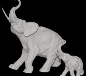 Статуэтки "Слониха со слонёнком", комплект, Porcellane Principe