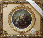 Панно с тарелкой "Букет цветов в низкой корзине", Arte Casa