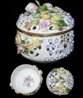 Шкатулка в сеточку с крышкой, Tiche Porcellane