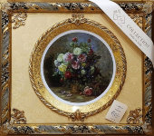 Панно с тарелкой "Букет цветов в высокой корзине", Arte Casa