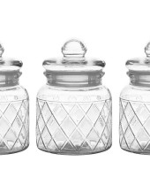 Набор из 3-х банок для сыпучих продуктов Решётка в подарочной упаковке