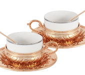 Чайный набор на 2 персоны Stradivari с отделкой под розовое золото в подарочной коробке