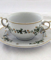 Бульонник с блюдцем, Hollohaza Porcelain 
