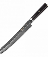 HC/HEXA-EW-BR-20 Нож кухонный, для хлеба 23 см, дамасская сталь VG10 (67 слоев), рукоять черное дерево (DBRK-BA)