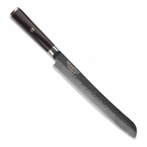 HC/HEXA-EW-BR-20 Нож кухонный, для хлеба 23 см, дамасская сталь VG10 (67 слоев), рукоять черное дерево (DBRK-BA) item