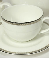 Набор чайных пар на 6 персон "Серебряная вышивка", Royal Bone China
