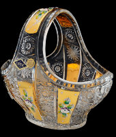 Конфетница 20 см, хрусталь с лепкой, Aurum Crystal