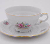 Набор чашек для чая, 6 шт, Соната "Розовые цветы, золото", 0013, Leander