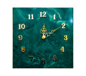 Часы настенные зелёные, Арбет-мрамор