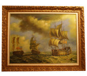 Картина "Морское сражение", 120х150 см, Bertozzi Cornici