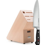 Набор промо, кухонный нож «Шеф» 20 см + поставка для ножей, светлый Бук, серия «Classic», Wuesthof