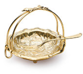 Оливница с вилочкой и блюдцем, коллекция "Gold plated", Chinelli