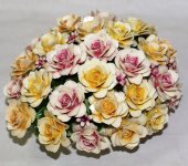 Декоративная корзина с розами, Artigiano Capodimonte 