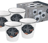 Набор из 4-х чашек для кофе Кухня в стиле Ретро в подарочной упаковке