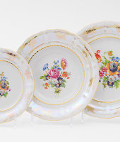 Набор тарелок 18/6 Соната "Перламутр, цветы", 0656, Leander