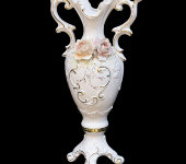 Ваза "Розовые розы", с двумя ручками, 68 см, Ceramiche Ferraro