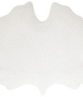 Блюдо-листок (гинкго) сервировочное (белый) Мадагаскар в подарочной упаковке