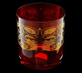 Стакан для виски "Орнамент - Рубин с золотыми вензелями", набор 6 шт, Rona