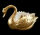 Чаша для фруктов "Лебедь", золотой и белый, Ahura