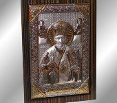Декоративное панно "Николай Чудотворец", декор золотого цвета, 7x10 cm PD234E/O