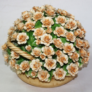 Статуэтка "Корзинка с розами", 0210/7/cream, Artigiano Capodimonte item