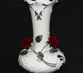Ваза "Красные розы", 45 см, Ceramiche Ferraro