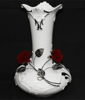 Ваза "Красные розы", 45 см, Ceramiche Ferraro