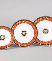 Набор тарелок 18/6 Сабина "Версаче, красная лента", B979, Leander