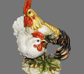 Статуэтка "Петух и курица", Porcellane Principe