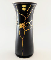 Ваза чёрная "трещина" 30 см, Egermann