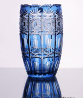 Ваза "Дрезден", 2000/25, голубой, хрусталь, Arnstadt Kristall