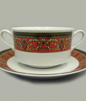 Набор чашек для супа, 6 шт, Сабина "Версаче, красная лента", B979, Leander