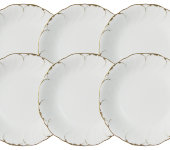 Набор тарелок суповых "Белый с золотом", 19 см, Narumi