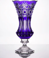 Ваза на ножке "Дрезден", кобальт, 2501/26, хрусталь, Arnstadt Kristall
