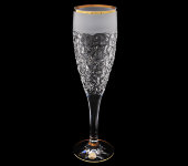 Бокалы для шампанского "Nicolette" матовый с золотом, Bohemia Jihlava