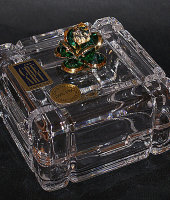 Шкатулка прозрачная, с зелёным цветком, Precious Cre Art